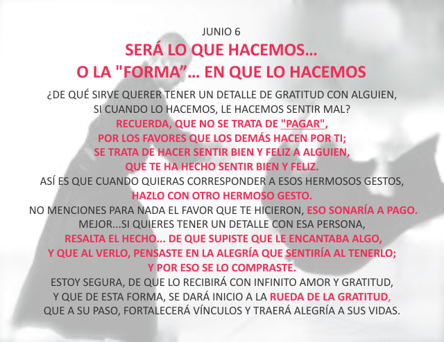 Será lo que hacemos... o la 